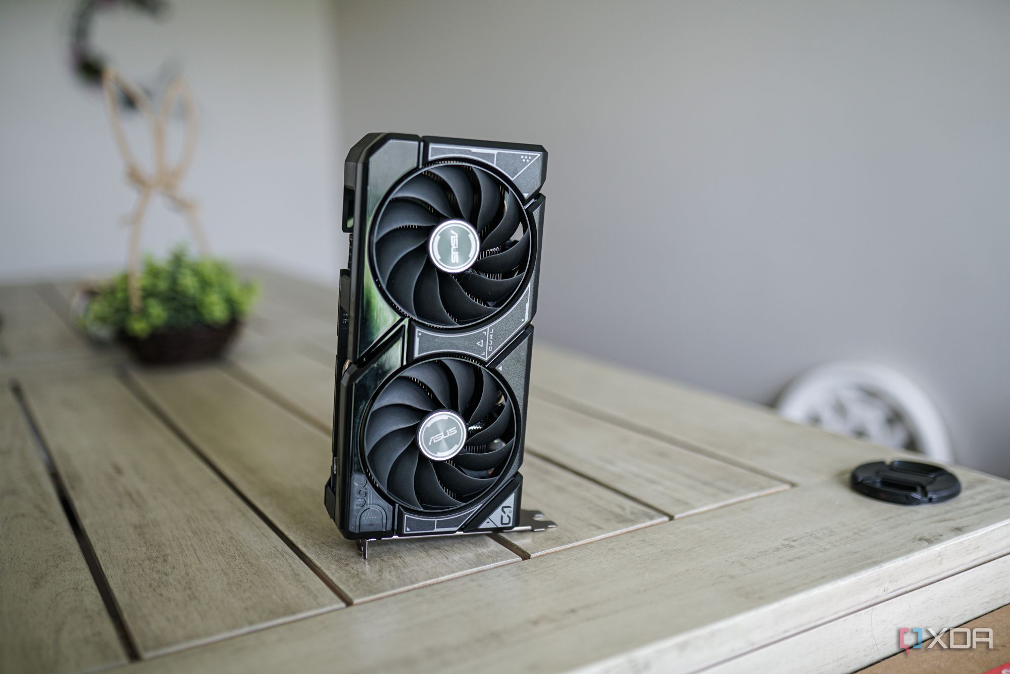 An RTX 4060 sitting on a table.