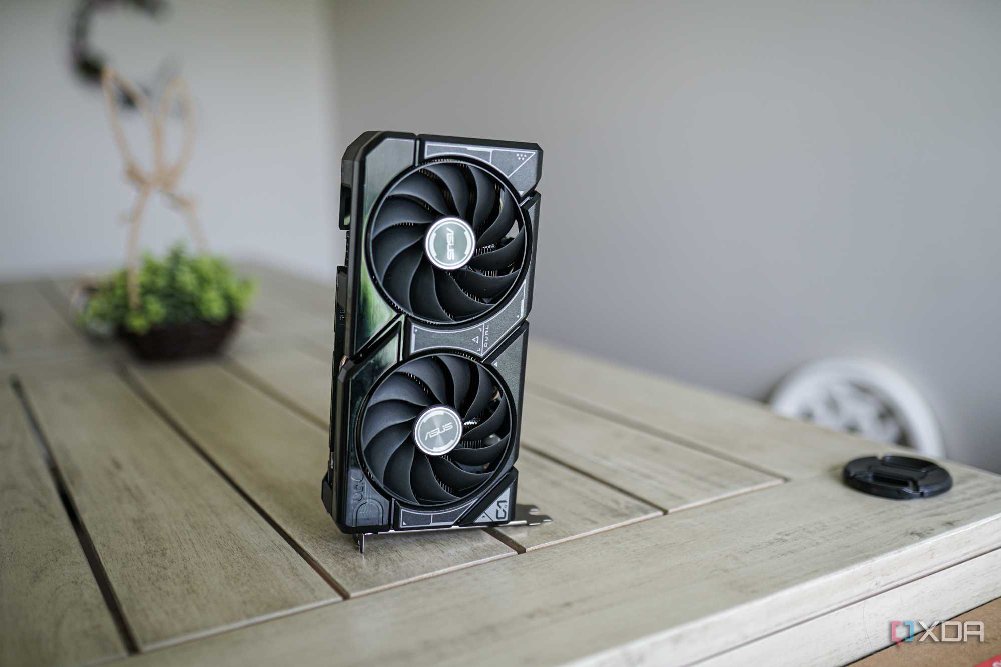 An RTX 4060 sitting on a table.