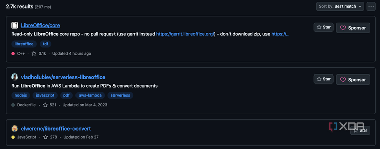An example of a Github repo for open-source software.