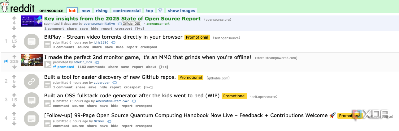 A subreddit dedicated to open source software.
