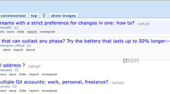 A screenshot of the Git subreddit.