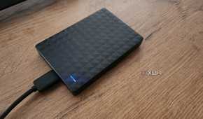 Seagate external SSD on the desk