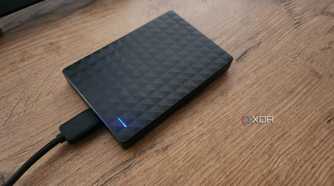 Seagate external SSD on the desk
