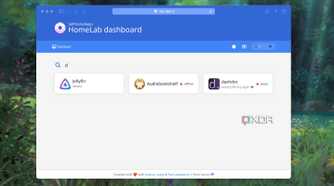 Screenshot of Search box in Homer dashboard