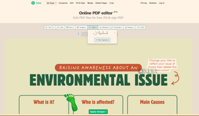 Sejda PDF Editor add signature