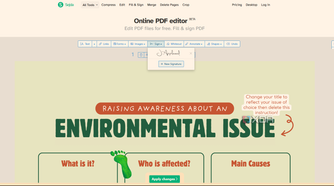 Sejda PDF Editor add signature