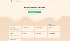 Sejda PDF Editor homepage