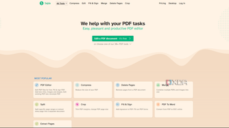 Sejda PDF Editor homepage