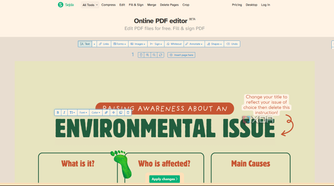 Sejda PDF Editor select text