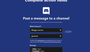 setting a discord channel action on ifttt