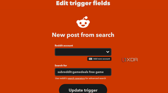 setting a subreddit trigger on ifttt