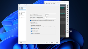 setting clipboard history in copyq