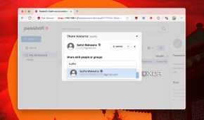 Sharing passwords with a user in Passbolt