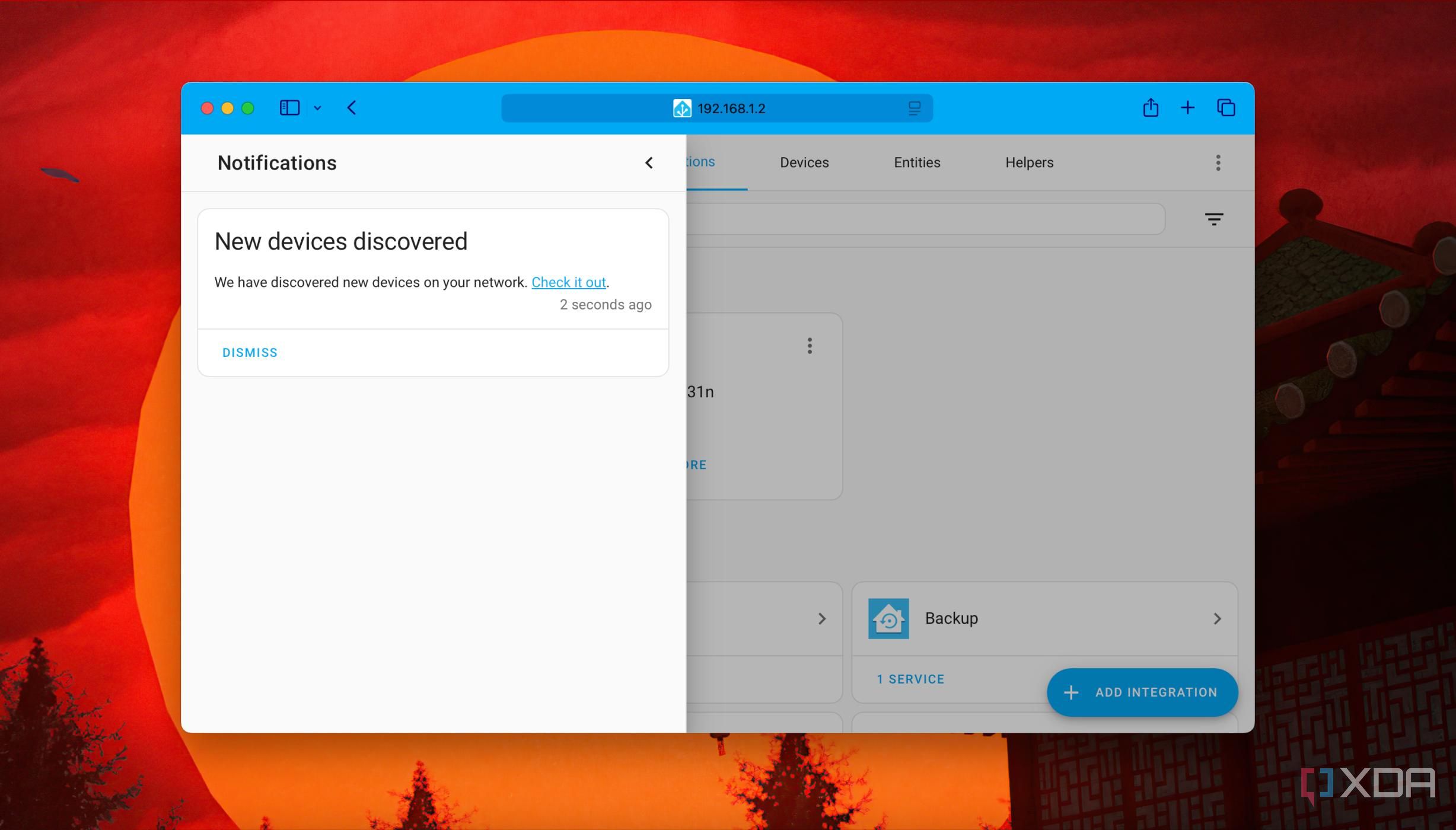 Screenshot of a smart device detected notification in Home-Assistant