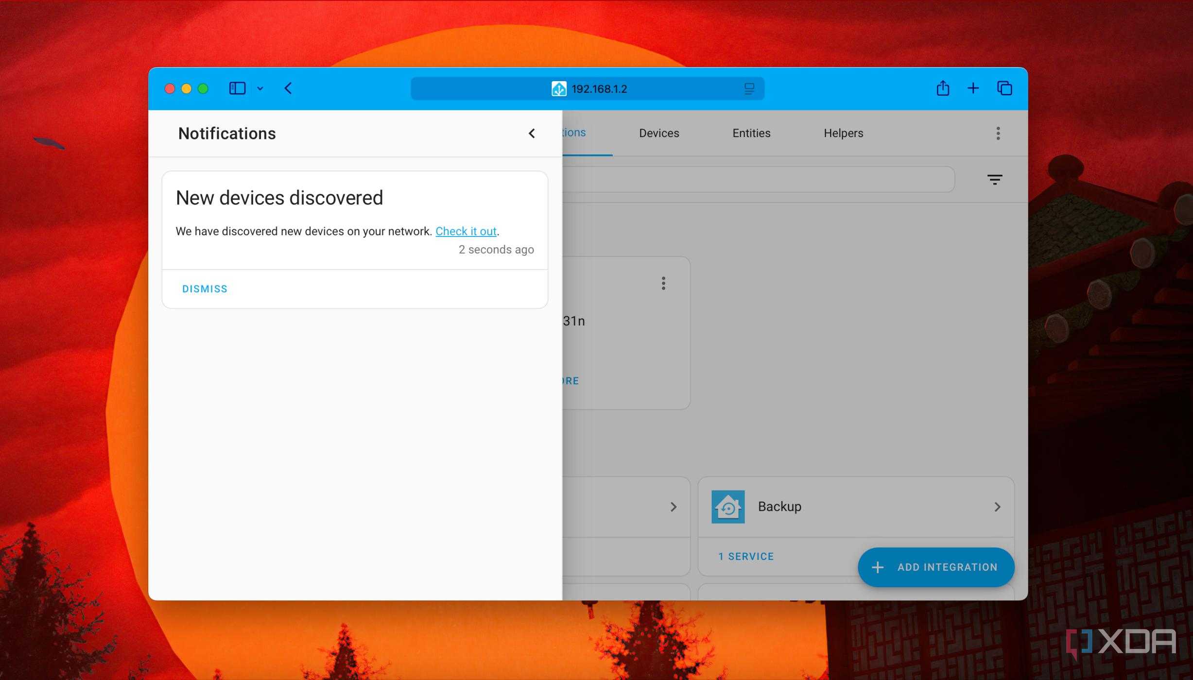 Screenshot of a smart device detected notification in Home-Assistant