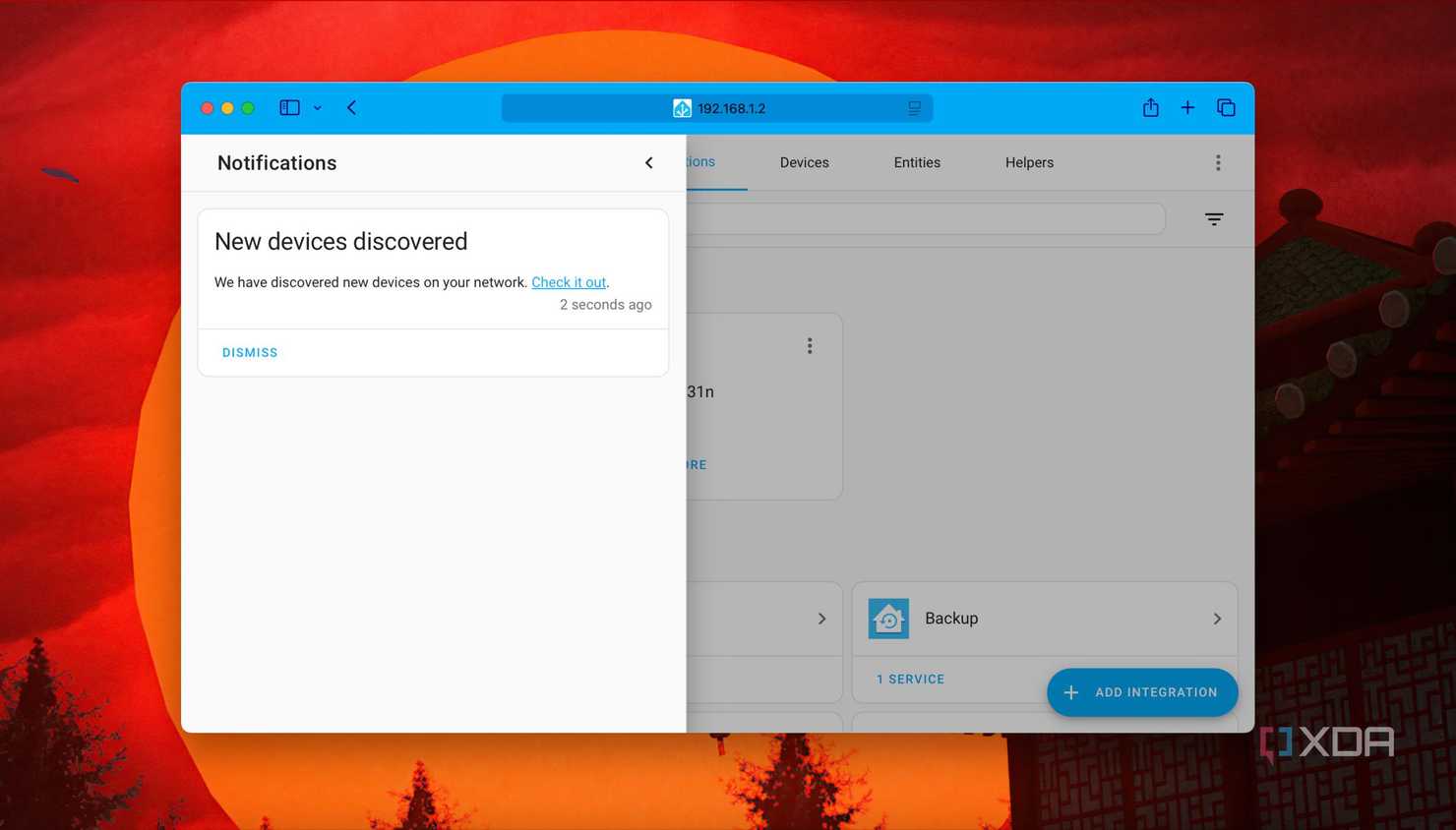 Screenshot of a smart device detected notification in Home-Assistant