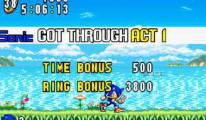 A screenshot from the game "Sonic Advance", showing the completion of the game's first act.
