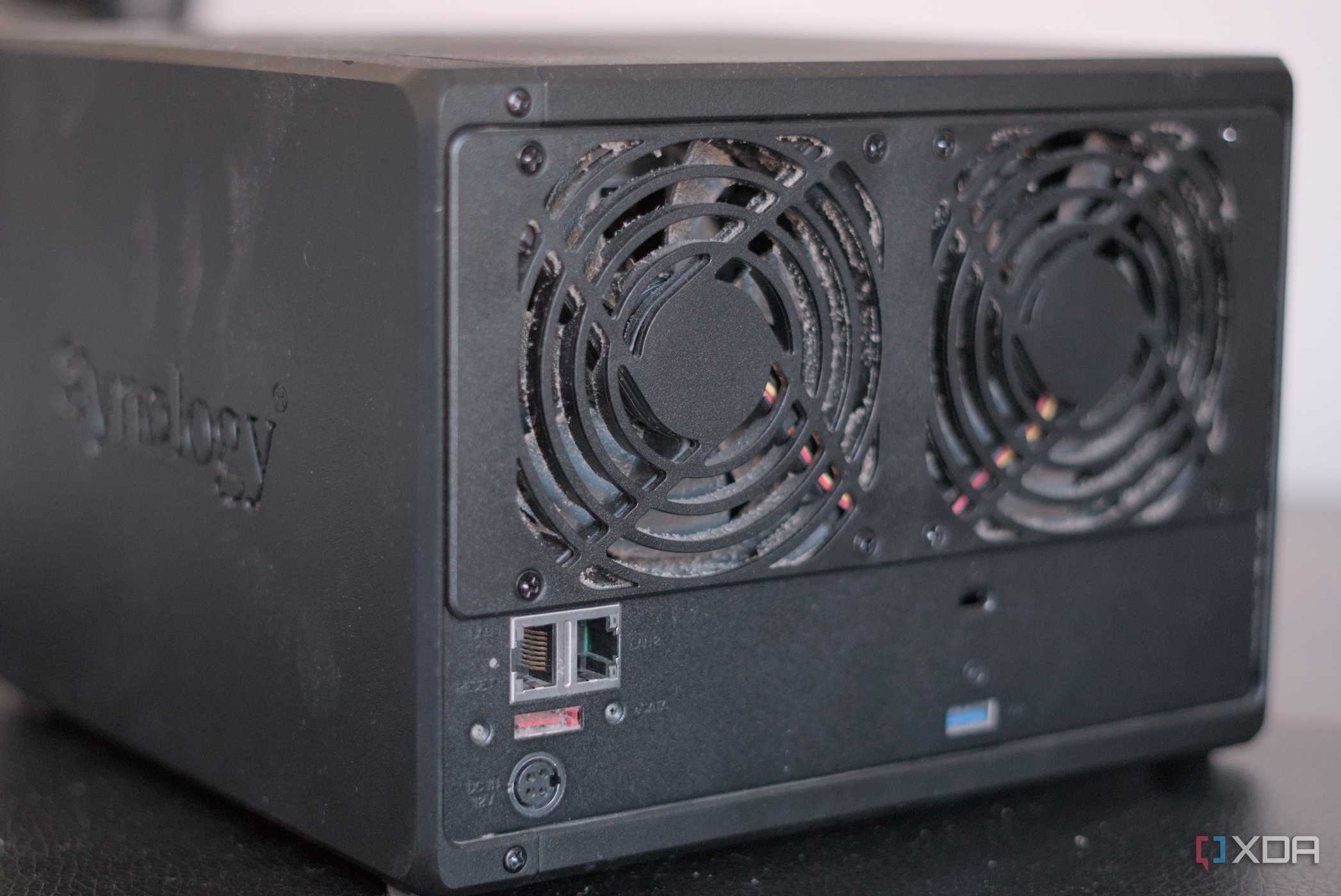 Synology DiskStation DS1019+ from the back