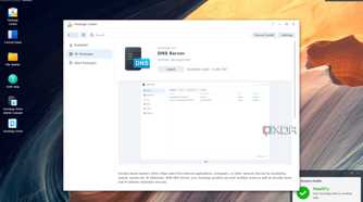 screenshot of synology dsm package center with dns server package open