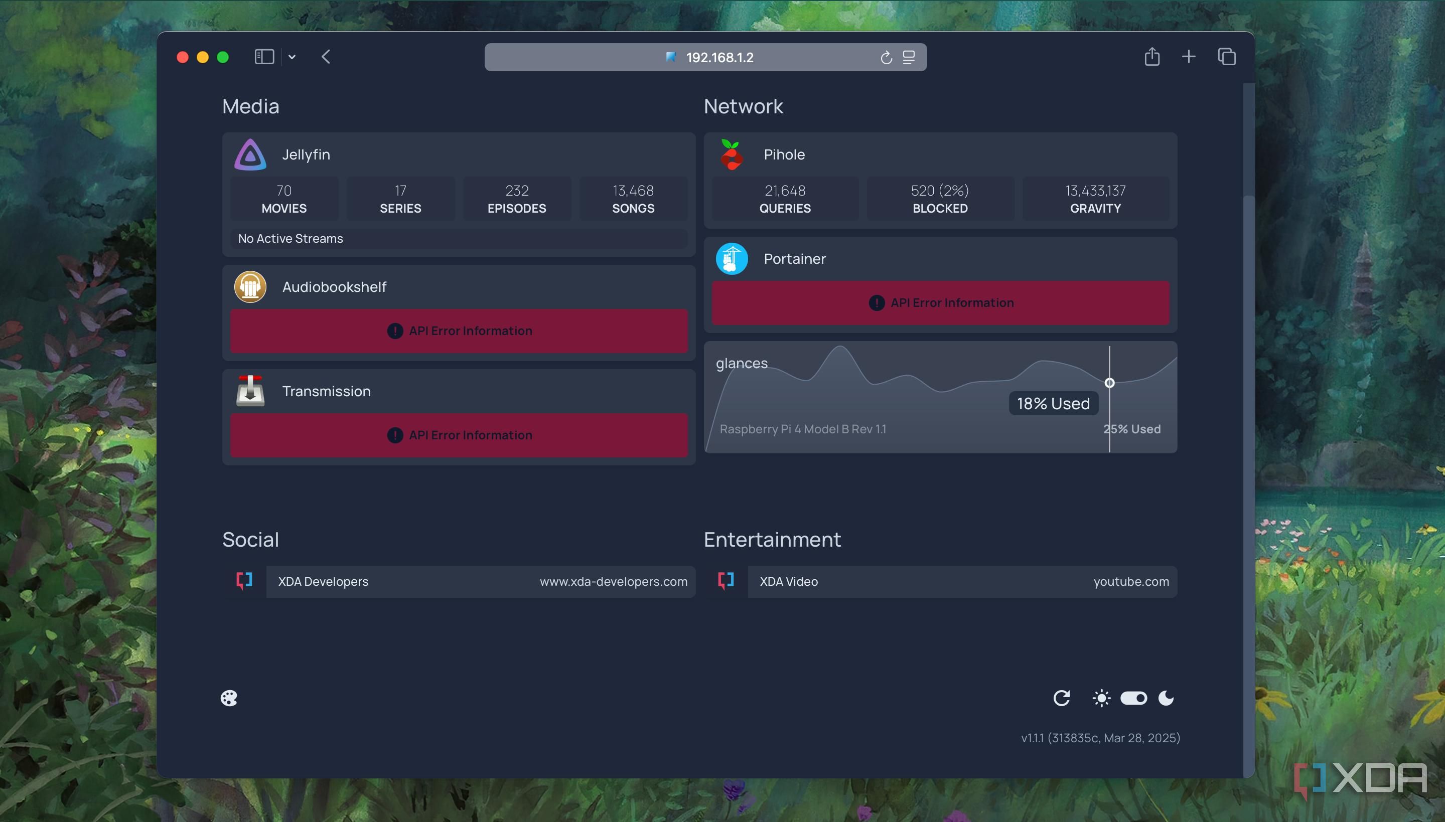 Interactive System Interformation widget on Homepage Dashboard