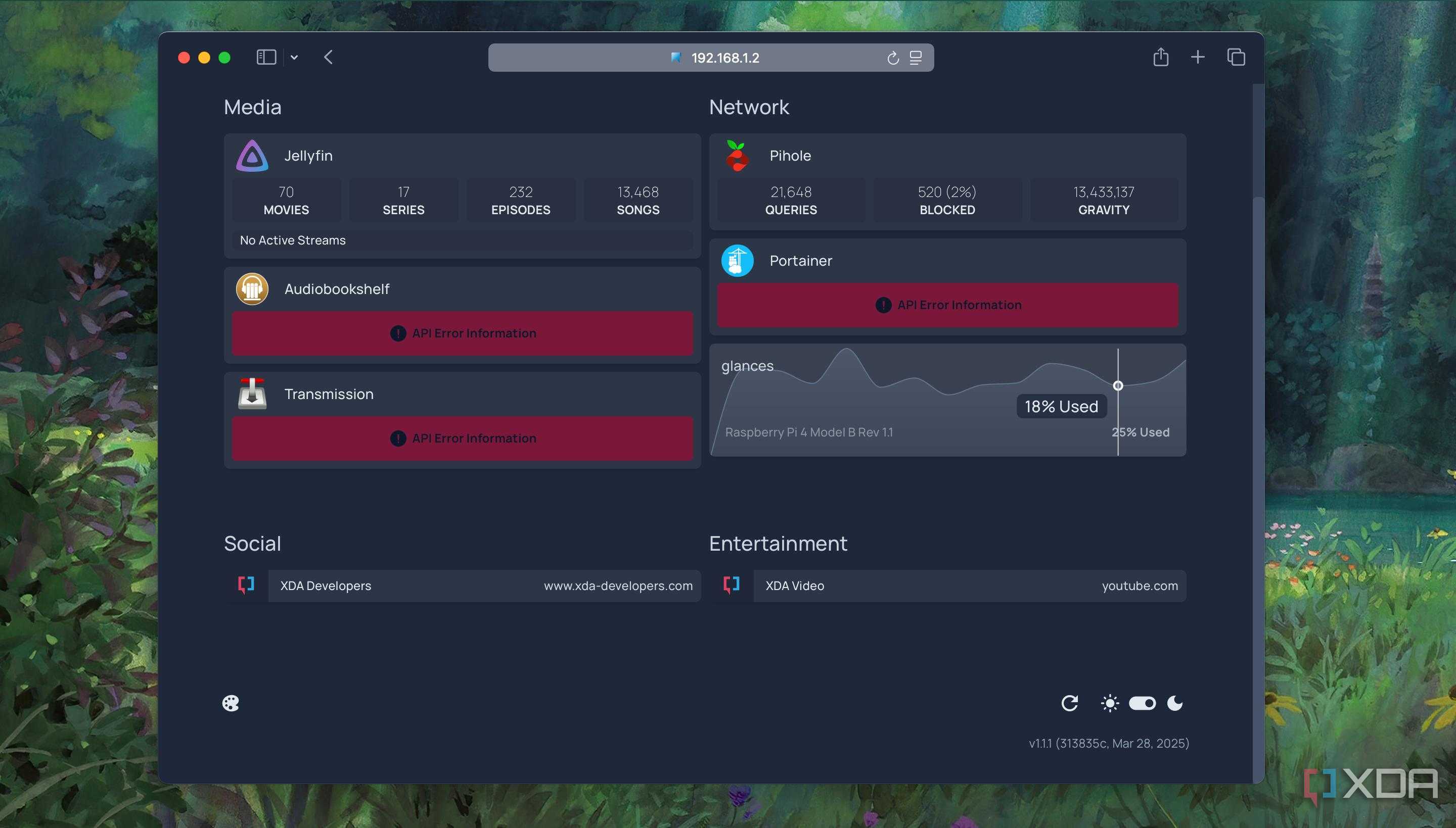 Interactive System Interformation widget on Homepage Dashboard