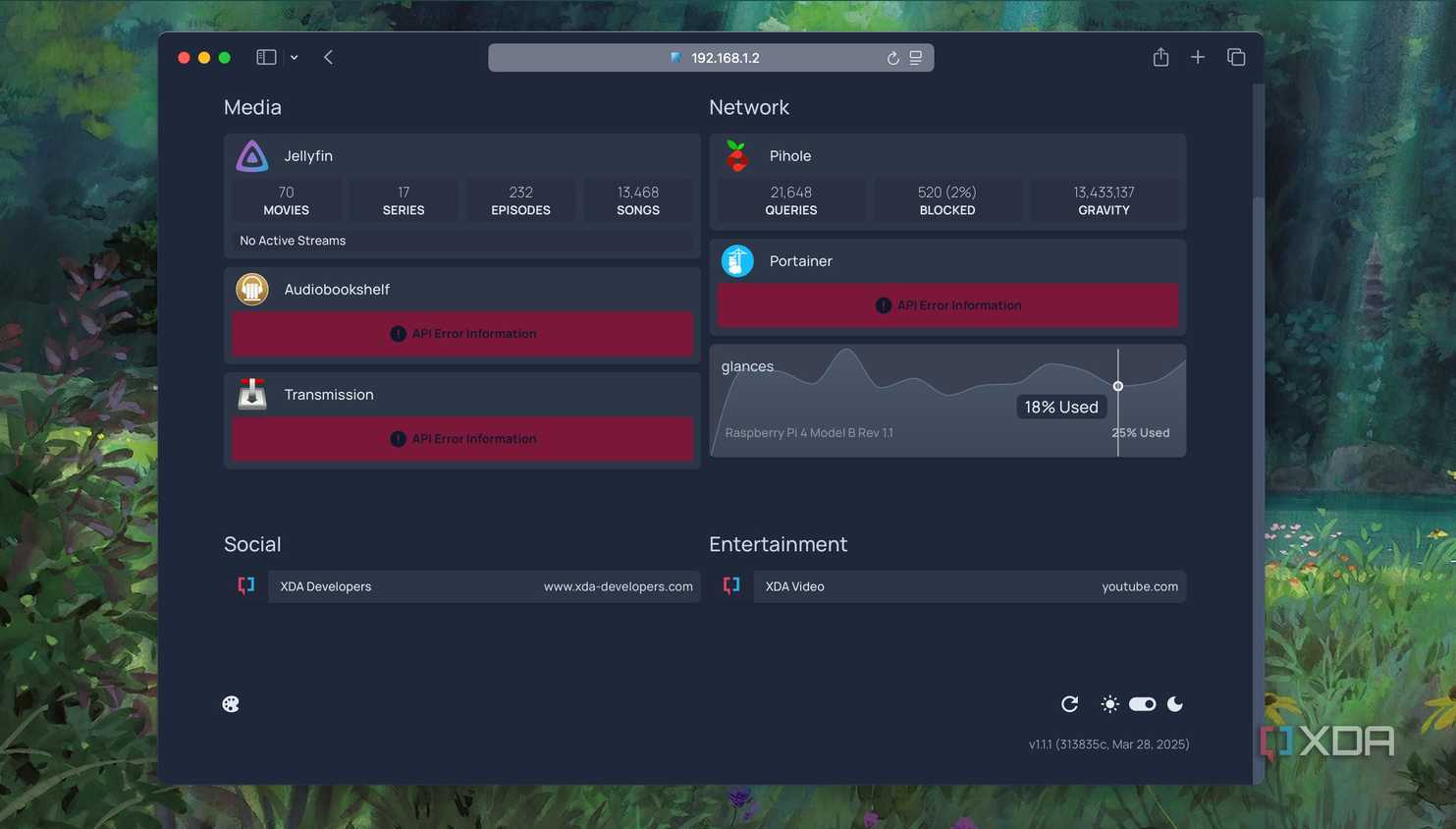Interactive System Interformation widget on Homepage Dashboard