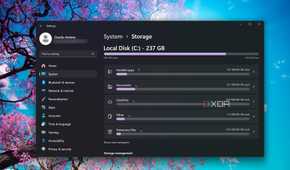 Checking the Storage in Windows Settings