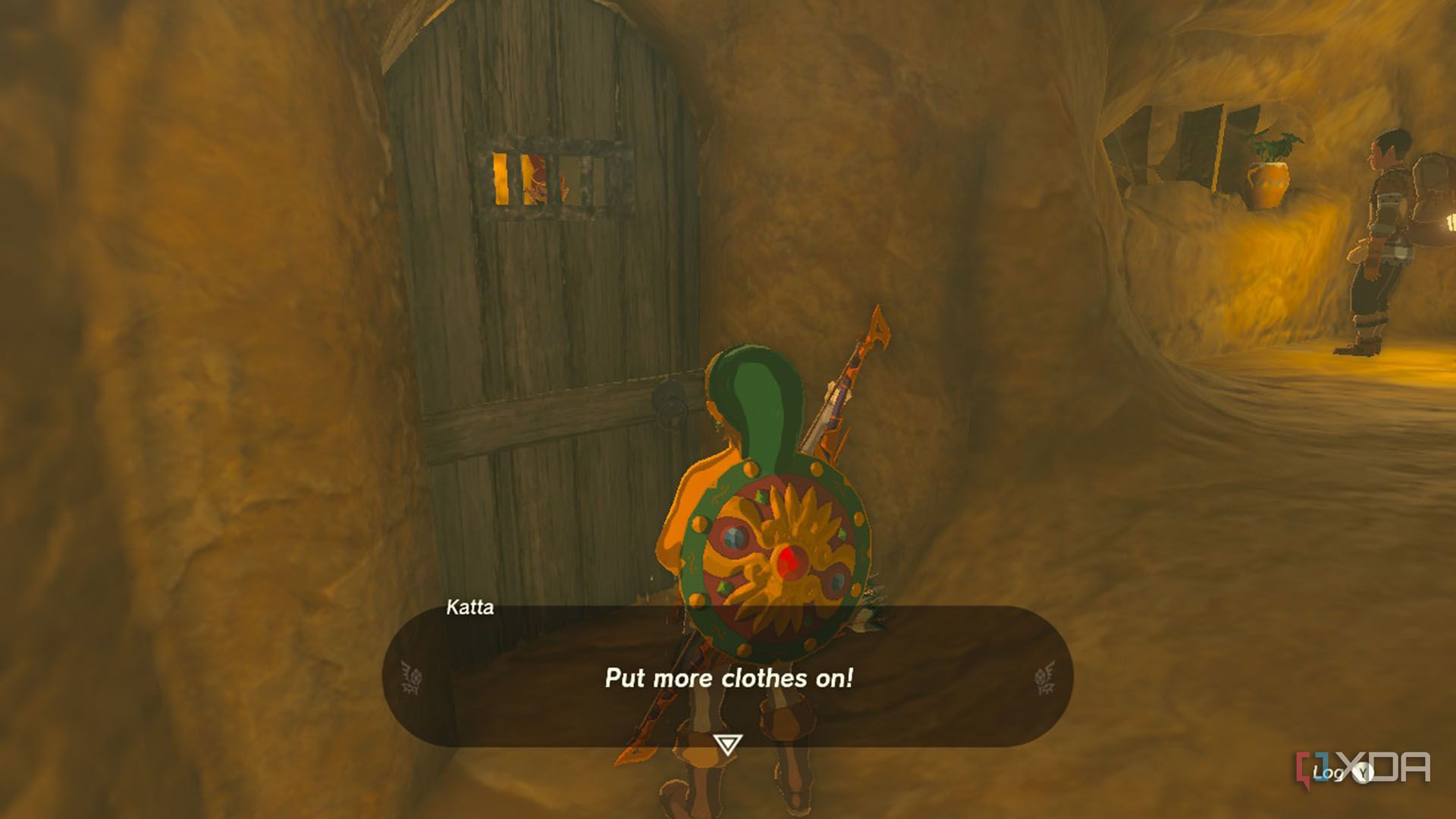 Link being directed to put more clothes on.