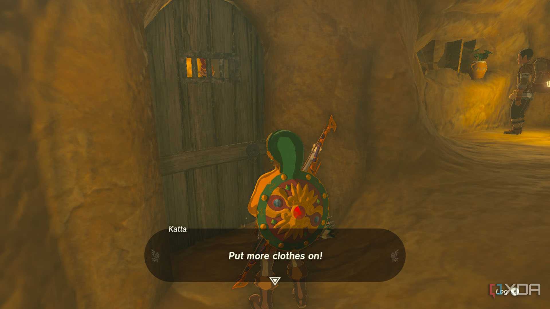Link being directed to put more clothes on.