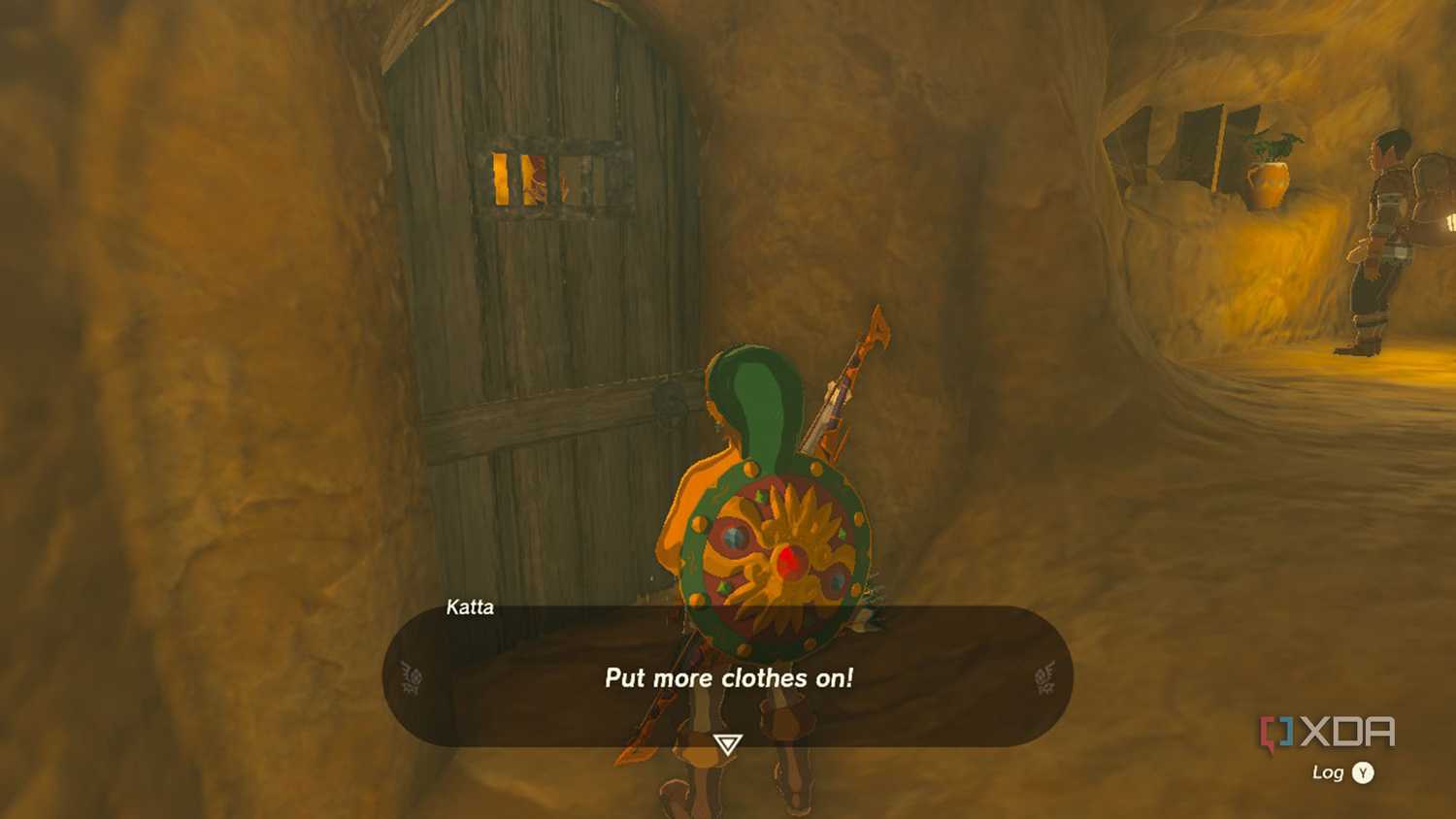 Link being directed to put more clothes on.