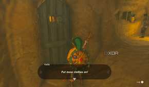 Link being directed to put more clothes on.
