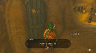 Link being directed to put more clothes on.