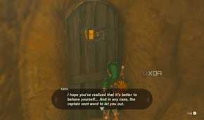 Link being released from jail after he put a shirt on.