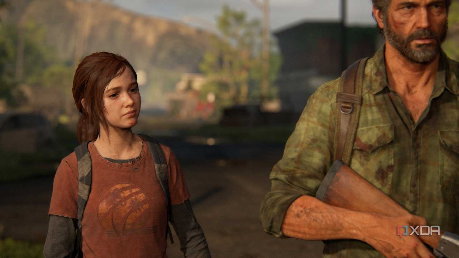 An image of Ellie and Joel from the first The Last of Us game.