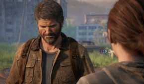 A screenshot from the game The Last of Us Part II Remastered on PC, showing Joel grimacing.