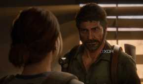 A screenshot from the game The Last of Us Part II Remastered on PC, showing Joel talking sternly to Ellie.