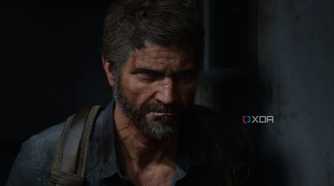 A screenshot from the game The Last of Us Part II Remastered on PC, showing Joel frowning.