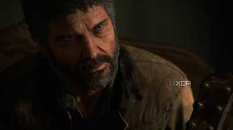 A screenshot from the game The Last of Us Part II Remastered on PC, showing Joel looking serious.