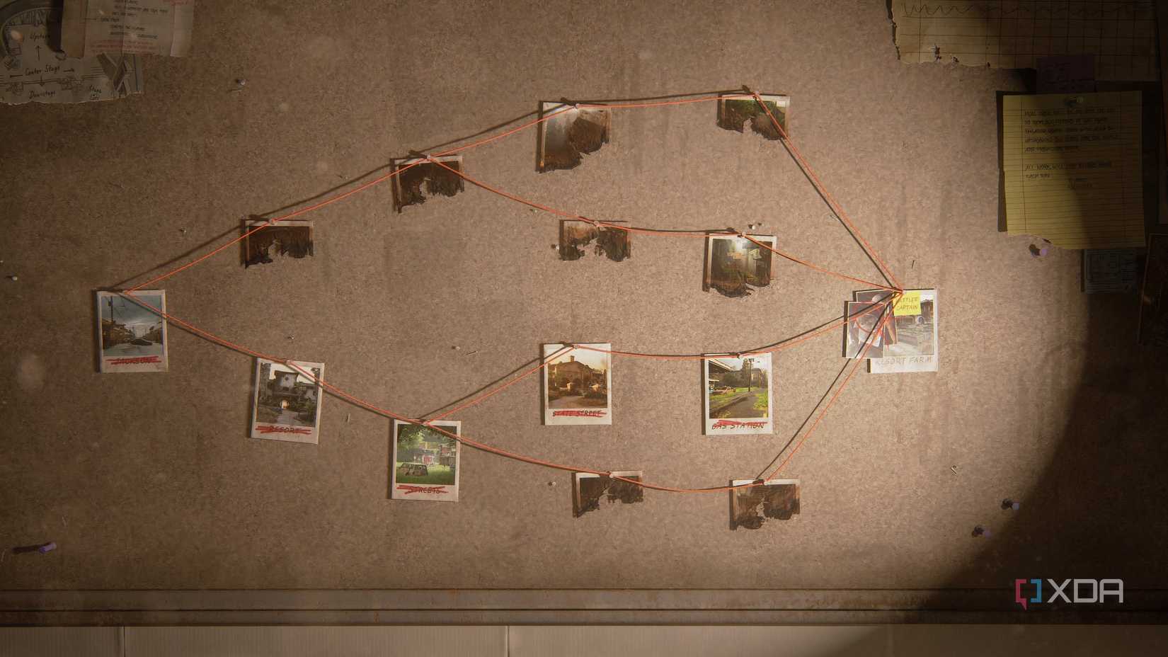 A screenshot from the game The Last of Us Part II Remastered on PC, showing the routing map of an entire run in the game's No Return roguelite mode.