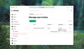 Screenshot of interface for sending tokenized User Invites in Homarr dashboard