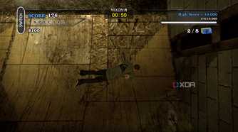 A screenshot from the 2012 game "Tony Hawk's Pro Skater HD", showing Tony Hawk laying on the ground after a fall in the game.
