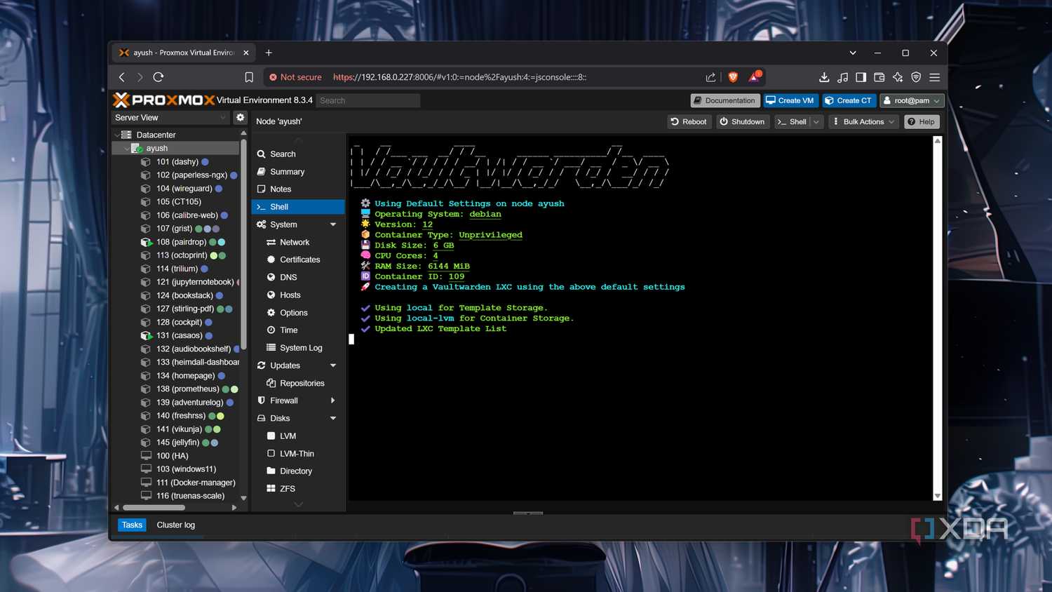 Deploying a Vaultwarden LXC in Proxmox