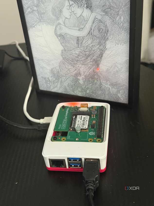 View of Raspberry Pi 5 showing Ethernet and USB ports