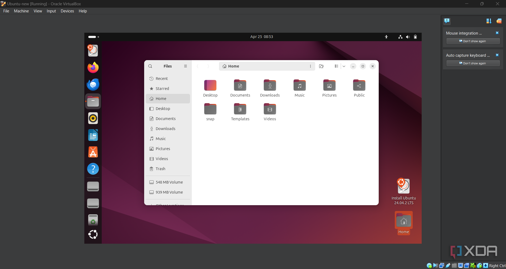 VirtualBoxVM running Ubuntu on Windows 11