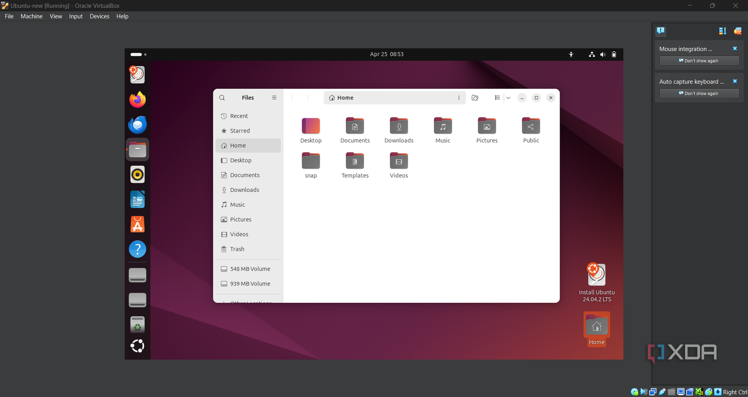 VirtualBoxVM running Ubuntu on Windows 11