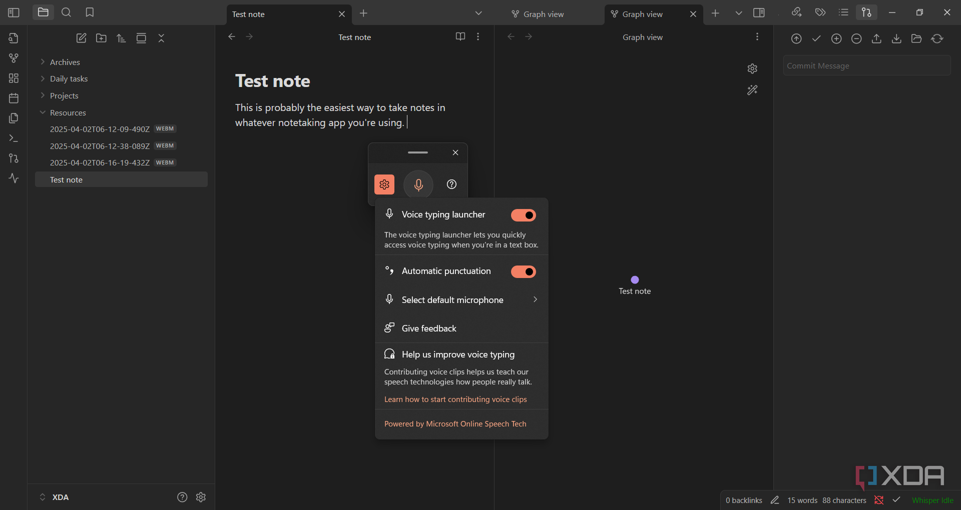 Voice-typing-settings-in-Obsidian