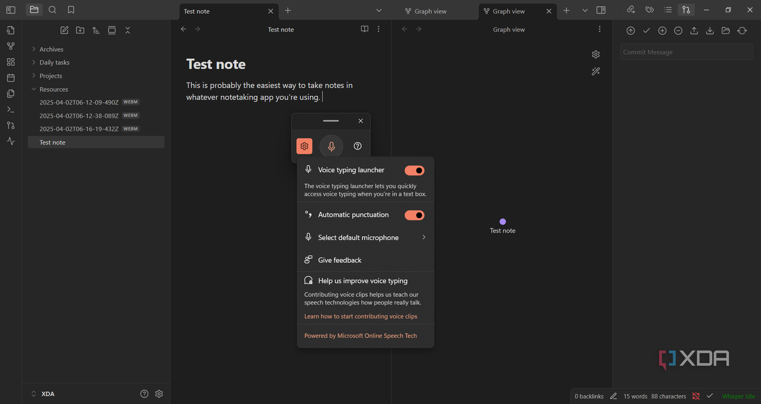 Voice-typing-settings-in-Obsidian