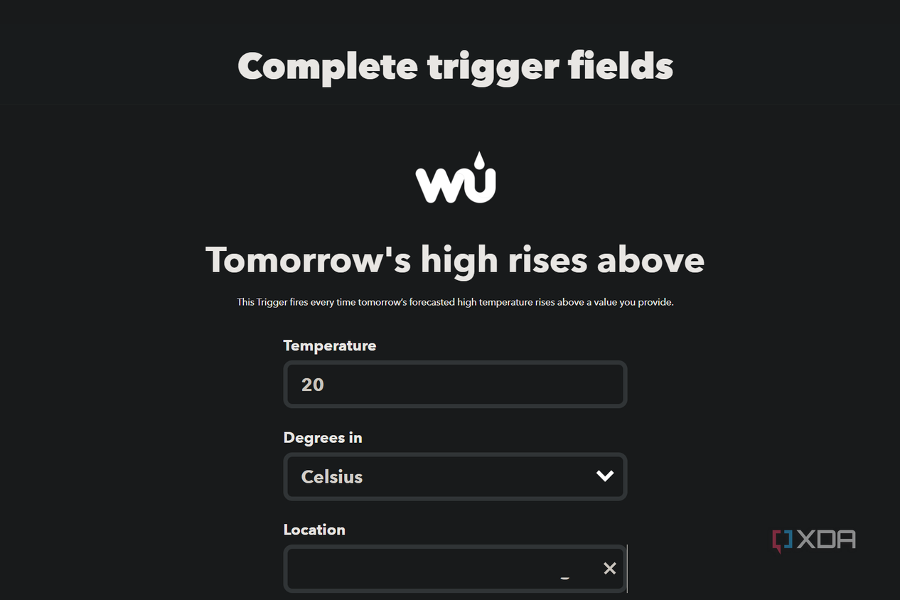 weather forecast temperature trigger for weather underground