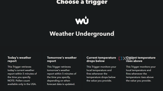 weather underground triggers on ifttt