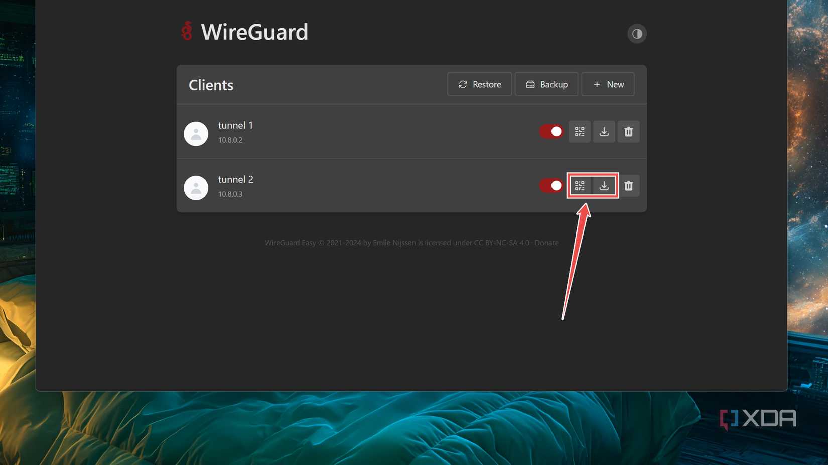 Connecting to a WireGuard tunnel